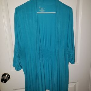 Lane Bryant 3/4 sleeve Teal blue shell 22/24